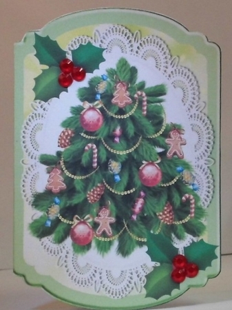  4 lovely christmas designs  on lace bracket cards mini kit by Hazel Underwood