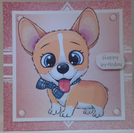 Gorgeous Corgi In Rose Gold Frame 8x8 by Hazel Underwood
