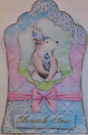 ladies multi purpose tag card Happy Birthday thank you by Hazel Underwood