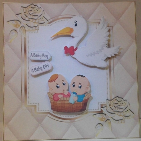 Pretty diamante rose corners with gold quilt card front by Hazel Underwood