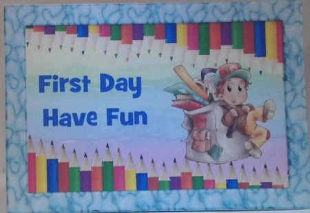 First Day Fun - School boy by Hazel Underwood