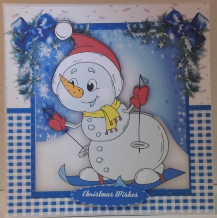 Ski-ing Snowman  by Hazel Underwood