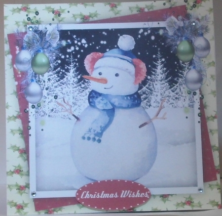 Cute Snowman in his Wooly Hat  by Hazel Underwood