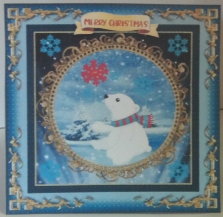 3 Christmas polar bear card fronts/toppers by Hazel Underwood