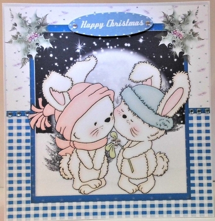 Bunnies Mistletoe Kiss  by Hazel Underwood