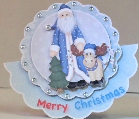 Santa & Friend - Rocker Card by Hazel Underwood