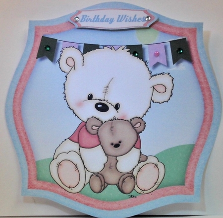 Birtie Bear , Pink by Hazel Underwood