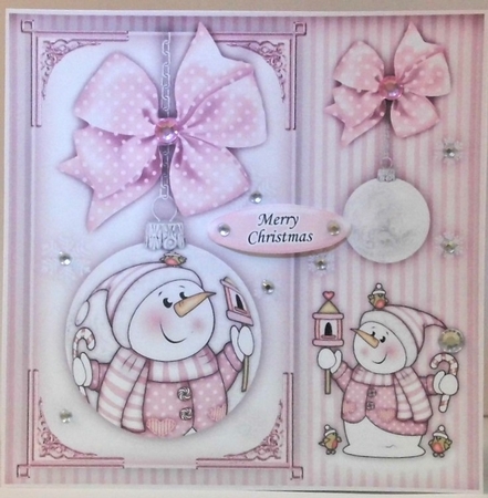 Chilly With Bird House Bauble Pink Mini Kit by Hazel Underwood