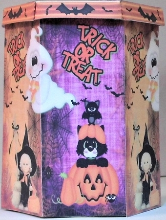 HALLOWEEN TRICKSTERS - HEXAGONAL GIFT BOX - HB 118 by Hazel Underwood