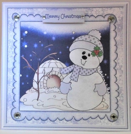 Snowman has a igloo home by Hazel Underwood