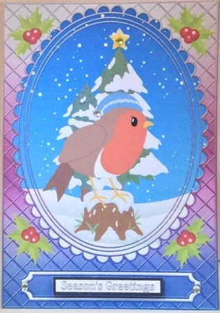 2 Cute Christmas robins card fronts by Hazel Underwood