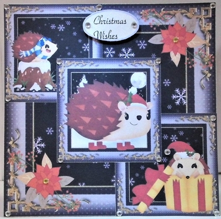 All about the hoggies Christmas card front by Hazel Underwood
