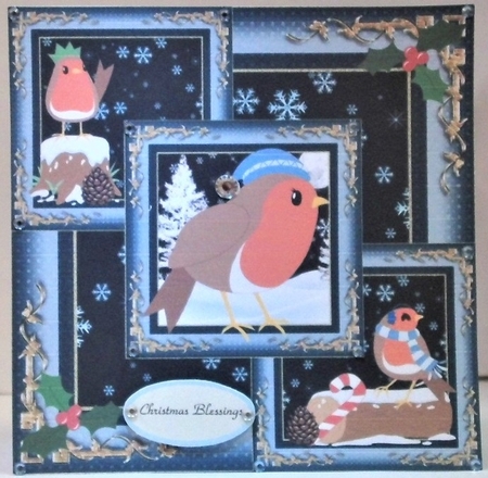 All about the robins framed Christmas card front by Hazel Underwood