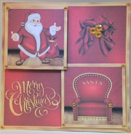 Santa double square card 3 by Hazel Underwood