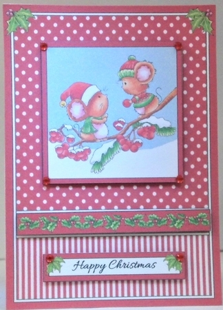 Cute Christmas Critters Card 3 by Hazel Underwood