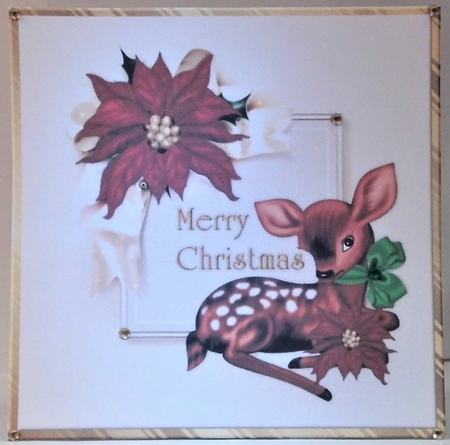  Christmas  Poinsettias Quick card  Deer by Hazel Underwood