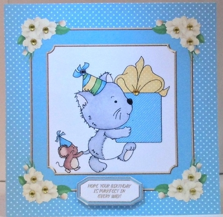 Purrfect Birthday Topper (Blue) by Hazel Underwood