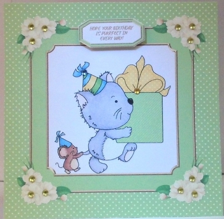 Purrfect Birthday Topper (Green) by Hazel Underwood