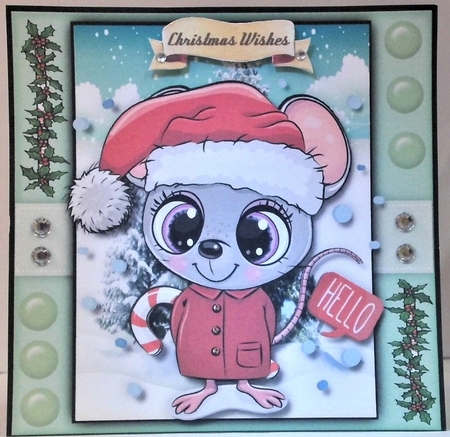 Adorable Christmas Mouse  by Hazel Underwood
