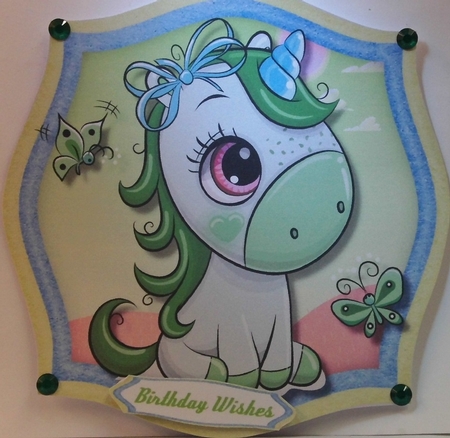 Adorable Green Unicorn  by Hazel Underwood