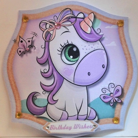 6, Sheet card Fronts , Little Unicorns  by Hazel Underwood