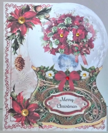 Poinsettia Christmas Snowglobe Shaped Mini Page Kit by Hazel Underwood