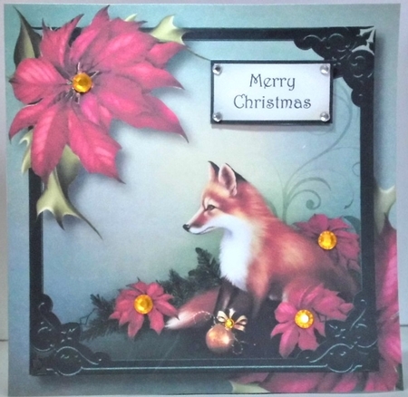 Christmas Fox 8x8 by Hazel Underwood