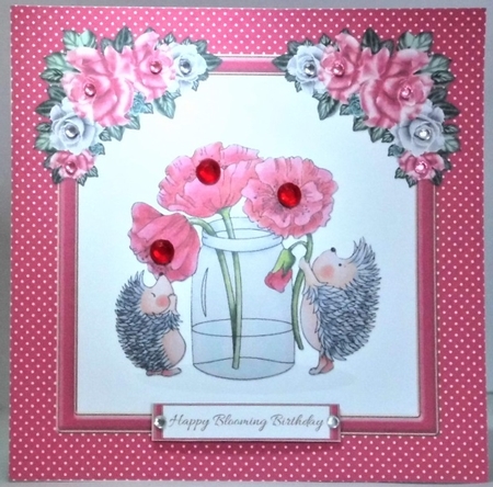 Happy Blooming Birthday Hedgehog Topper by Hazel Underwood
