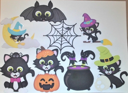 Not So Scaredy Cats Digital Clip Art Set by Hazel Underwood