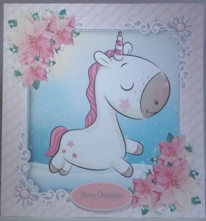 Gorgeous Unicorn 2  In Pink Christmas Frame 8x8 by Hazel Underwood