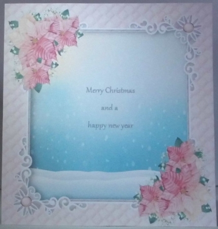 Gorgeous Pink Christmas Insert With Message 8x8 by Hazel Underwood