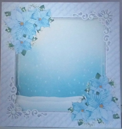 Gorgeous Blue Christmas Frame Blank Insert 8x8 by Hazel Underwood