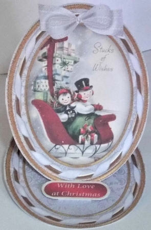 Christmas Stacks of Wishes Oval Easel Card Mini Kit by Hazel Underwood