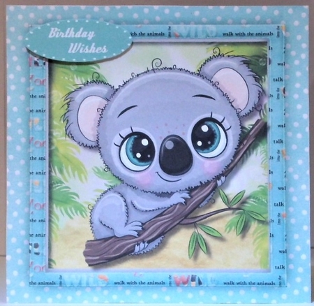 Cute Koala in a tree, Blue  by Hazel Underwood