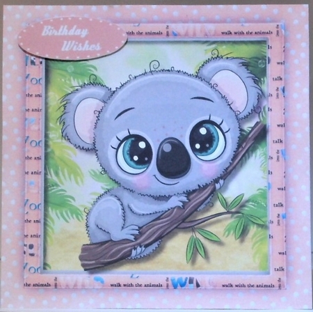 Cute Koala in a tree, Pink by Hazel Underwood