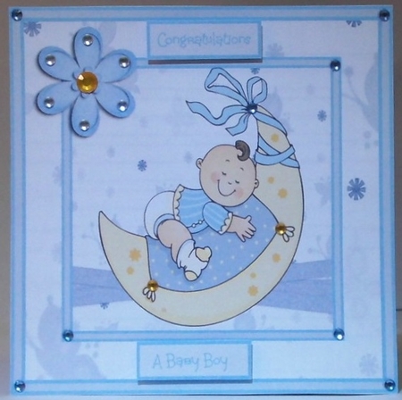 Baby boy on the moon by Hazel Underwood