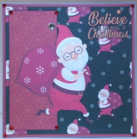 7x7 Christmas card Santa quick card design 3d decoupage by Hazel Underwood