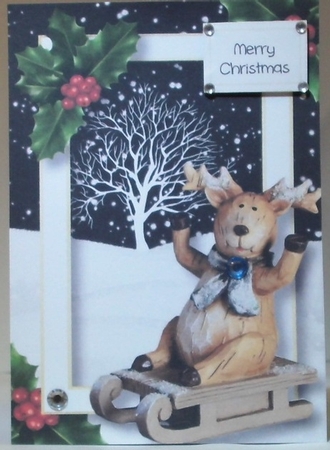 The Christmas Sled - Reindeer A5 by Hazel Underwood