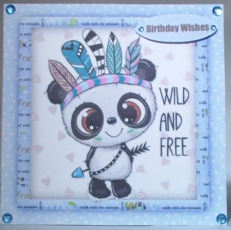 Wild and Free  Panda Blue by Hazel Underwood