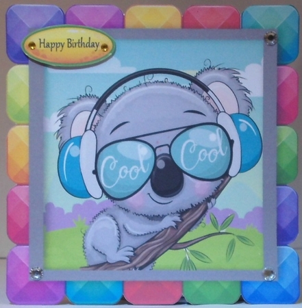 Cool Koala In Rainbow Block Frame 8x8 by Hazel Underwood