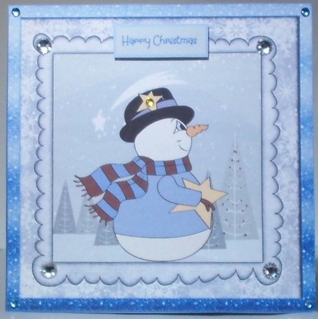 Snowman and the shooting star by Hazel Underwood