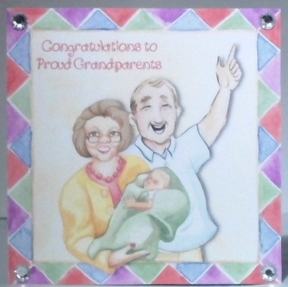 Congratulations to new Grand - Parents card , 6x6 topper  by Hazel Underwood