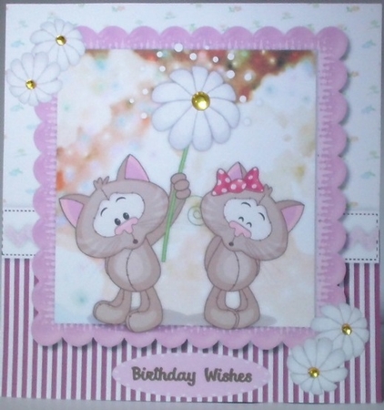 Cute Daisy Cats  by Hazel Underwood