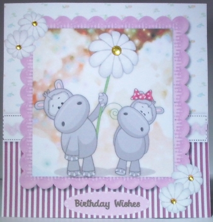 Cool Daisy Hippos by Hazel Underwood