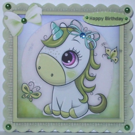 Beautiful Green  Fantasy Unicorn  by Hazel Underwood