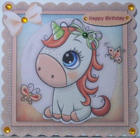 Beautiful Peach  Fantasy Unicorn  by Hazel Underwood