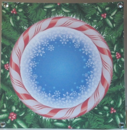 Candy Cane Frame On holly background insert blank 8x8 by Hazel Underwood