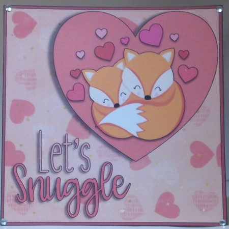 Foxes 7x7 Valentines day quick card Decoupage by Hazel Underwood