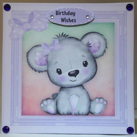 Cute Koala in a Lilac Polka Bow  by Hazel Underwood