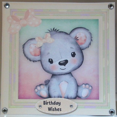 Cute Koala in a Peach Polka Bow  by Hazel Underwood